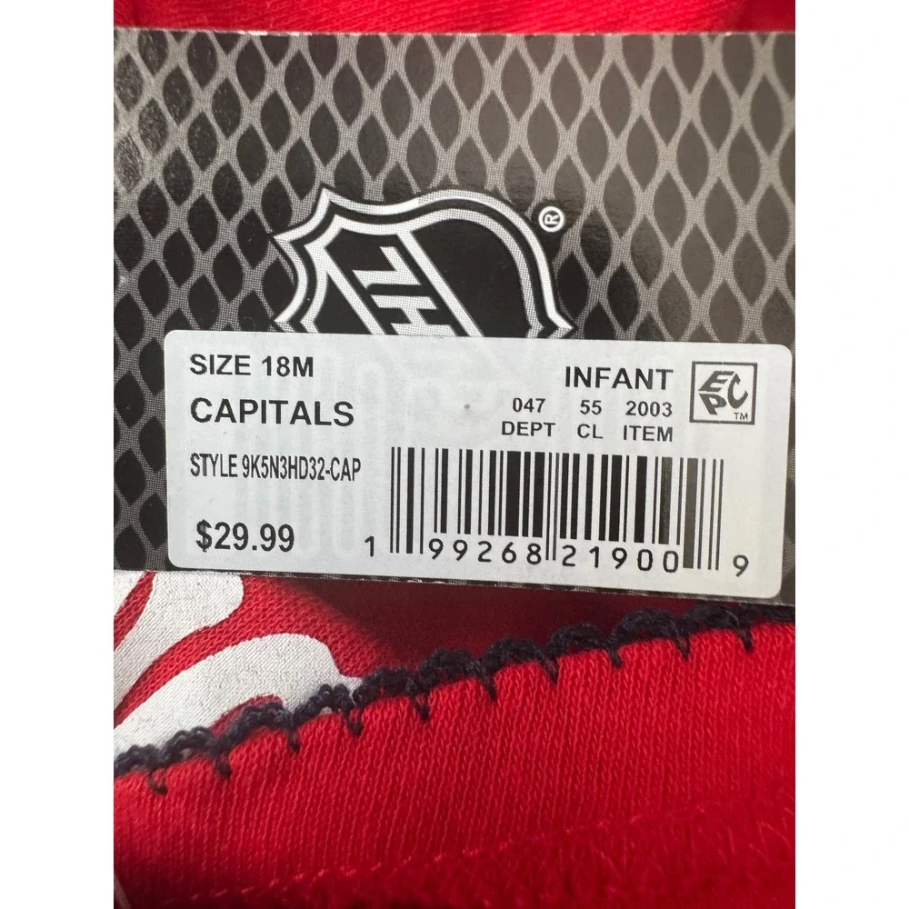 NHL Washington Capitals Infant Girl 3-Piece Bodysuit Set Red Navy White 18M NWT